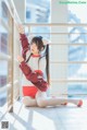 Coser @ 桜 桃 喵 Vol.091: 红色 体操服 (44 photos) P42 No.822078